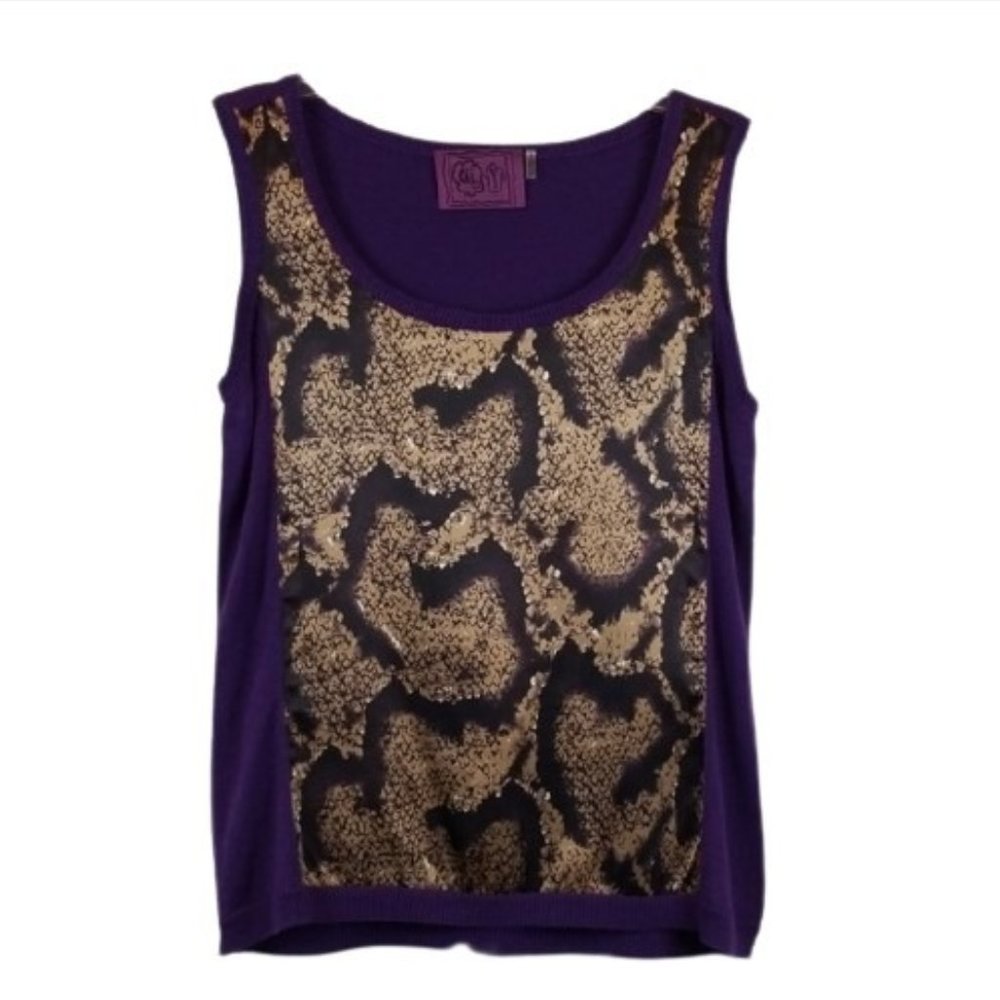 Silk & Cashmere Blend Purple Sweater Chi by Falchi